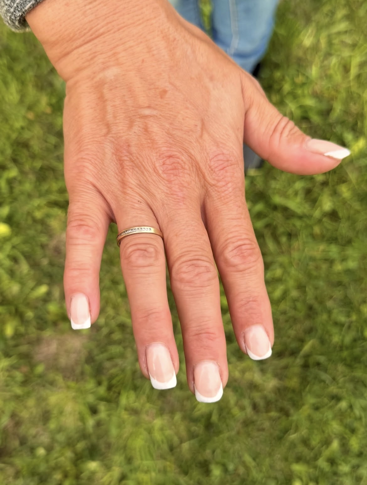 Bare gloss BIAB manicure on short natural nails, Kidsgrove nail studio